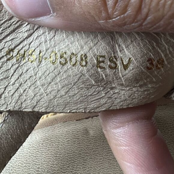 3.1 Phillip Lim Tan/Cream Leather Peep Toe Espadrille Wedges Size 8 - Picture 15 of 16